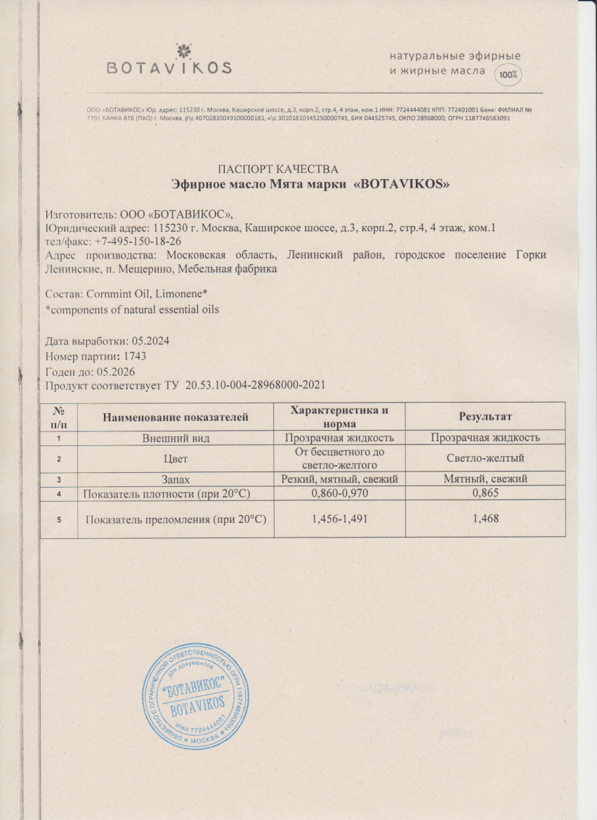 Паспорт №052024